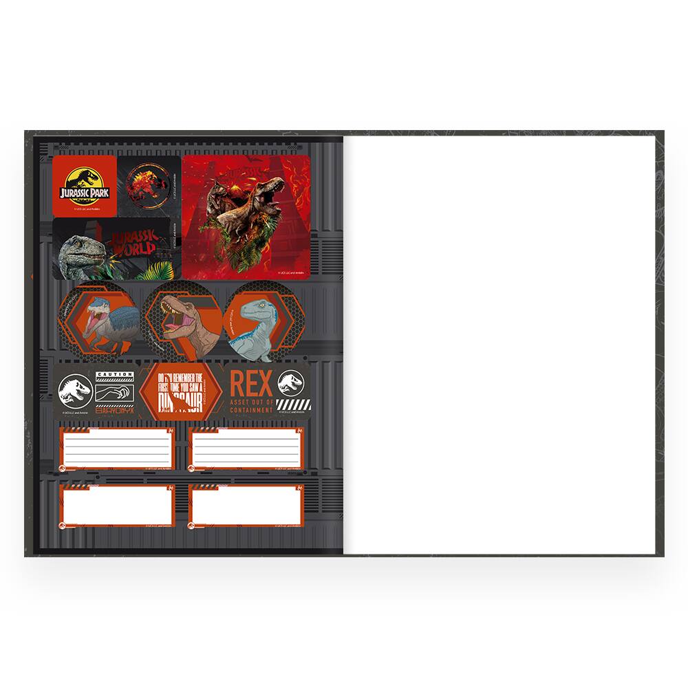 Caderno Universitário Capa Dura Costurado 80 folhas Jurassic World