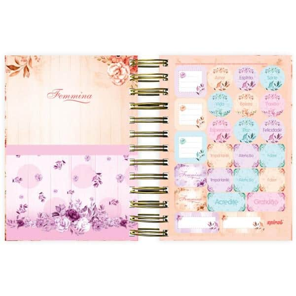 Agenda Di Ria Mini Femmina Nude Folhas Spiral Fem