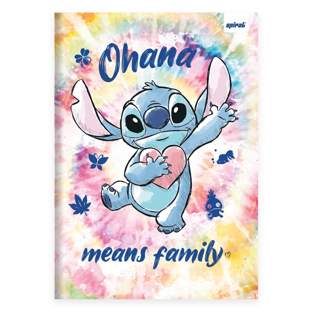 Caderno Universitário Capa Dura Costurado 80 folhas Disney Stitch Tie