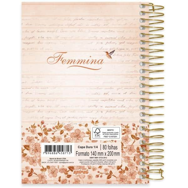 Caderno Espiral Capa Dura Folhas Femmina Nude Spiral