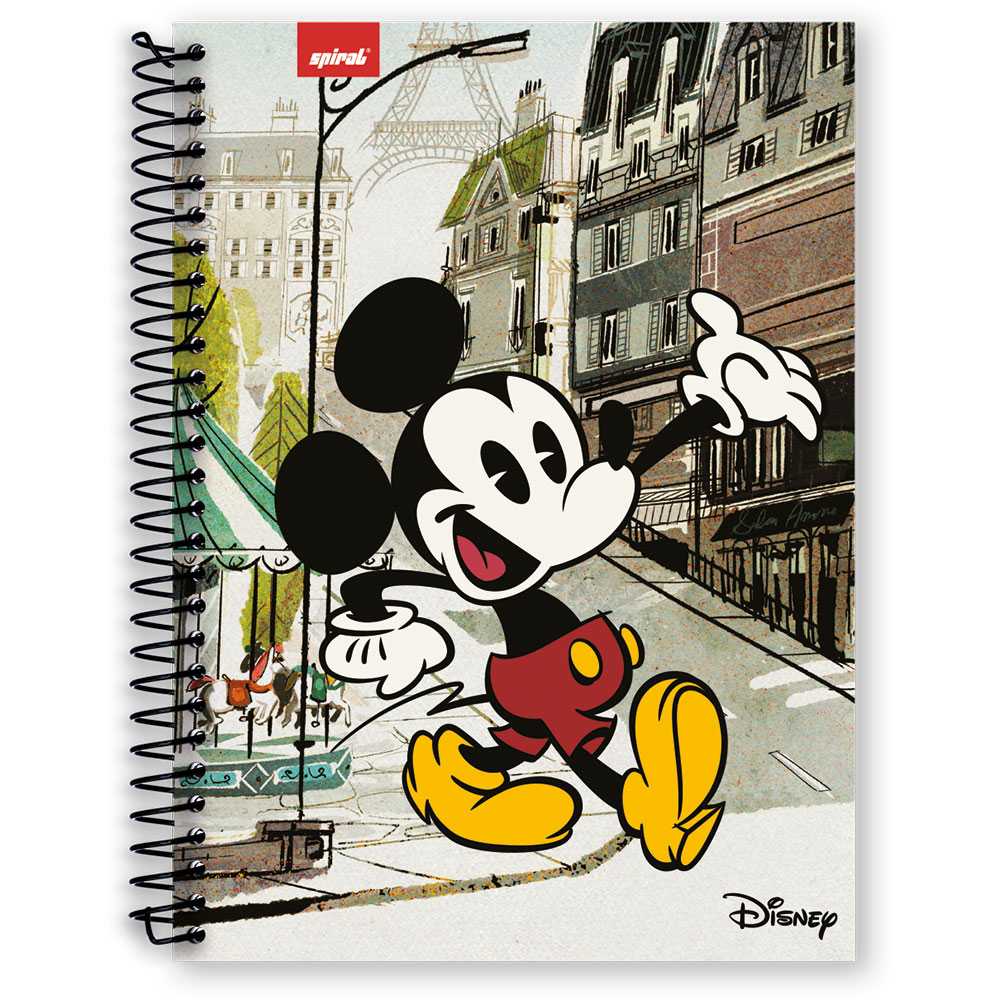 Caderno Universit Rio Capa Dura X Fls Mickey Spiral Dm Pt