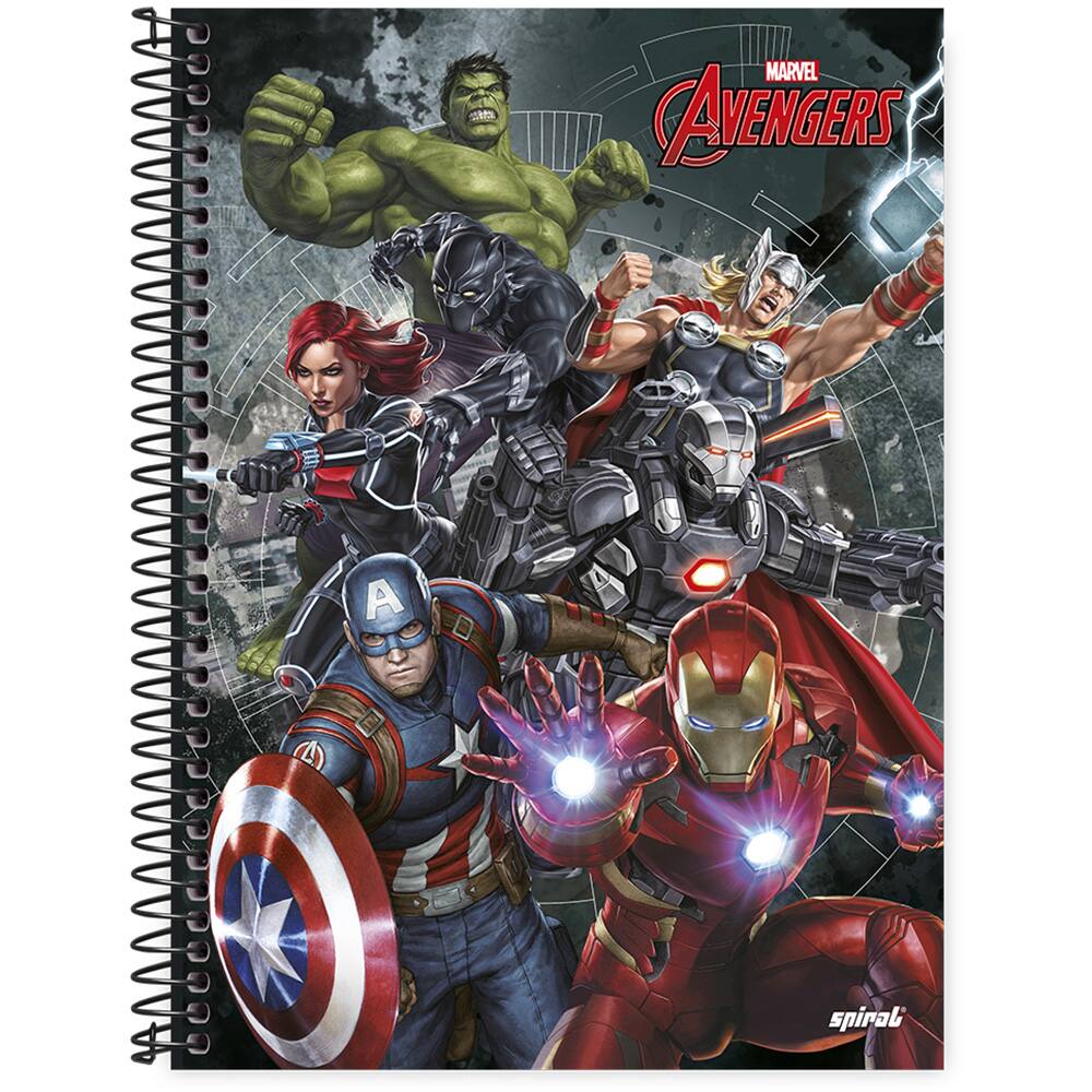 Caderno Universit Rio Capa Dura X Folhas Marvel Avengers