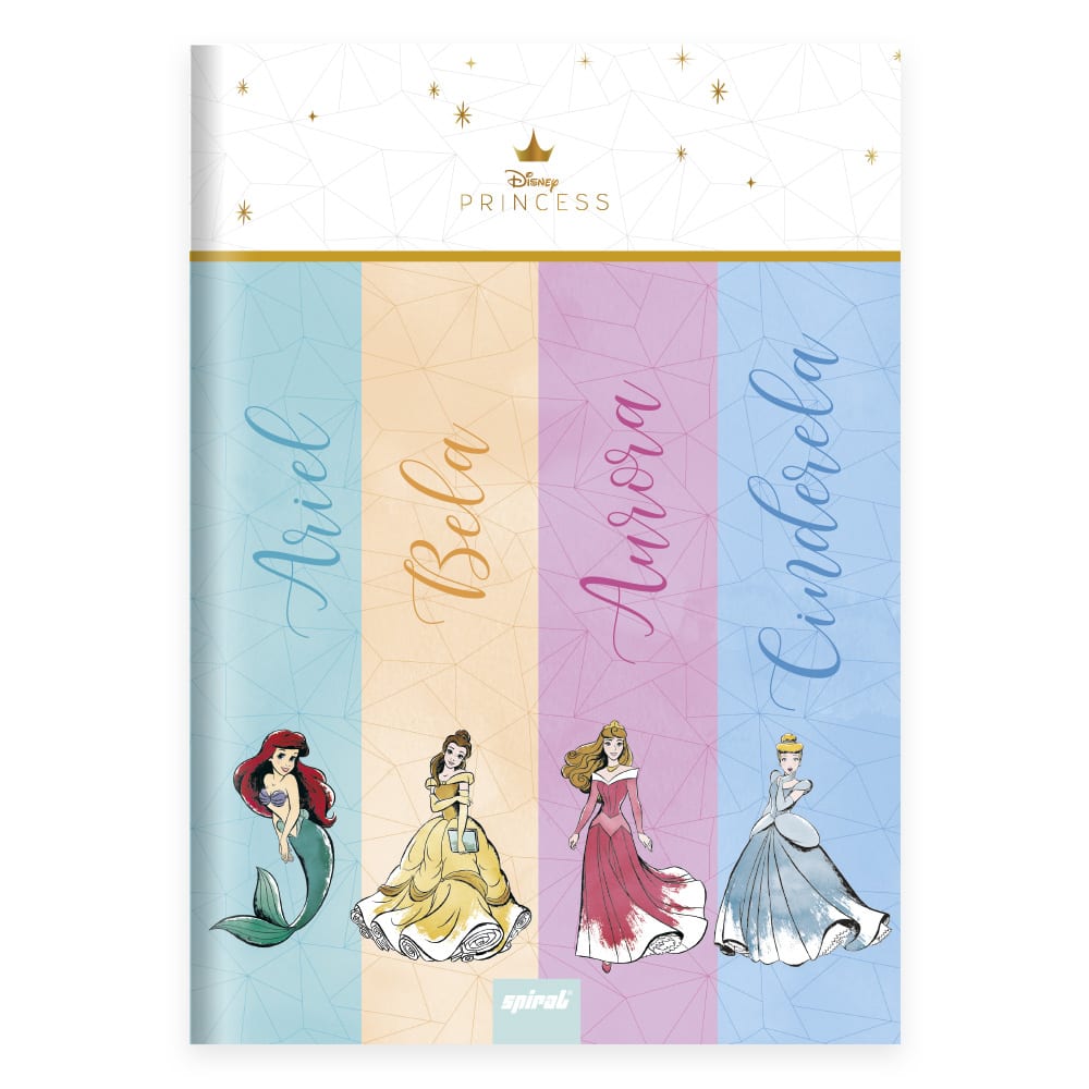 Caderno Universit Rio Capa Dura Costurado Folhas Disney Princesas