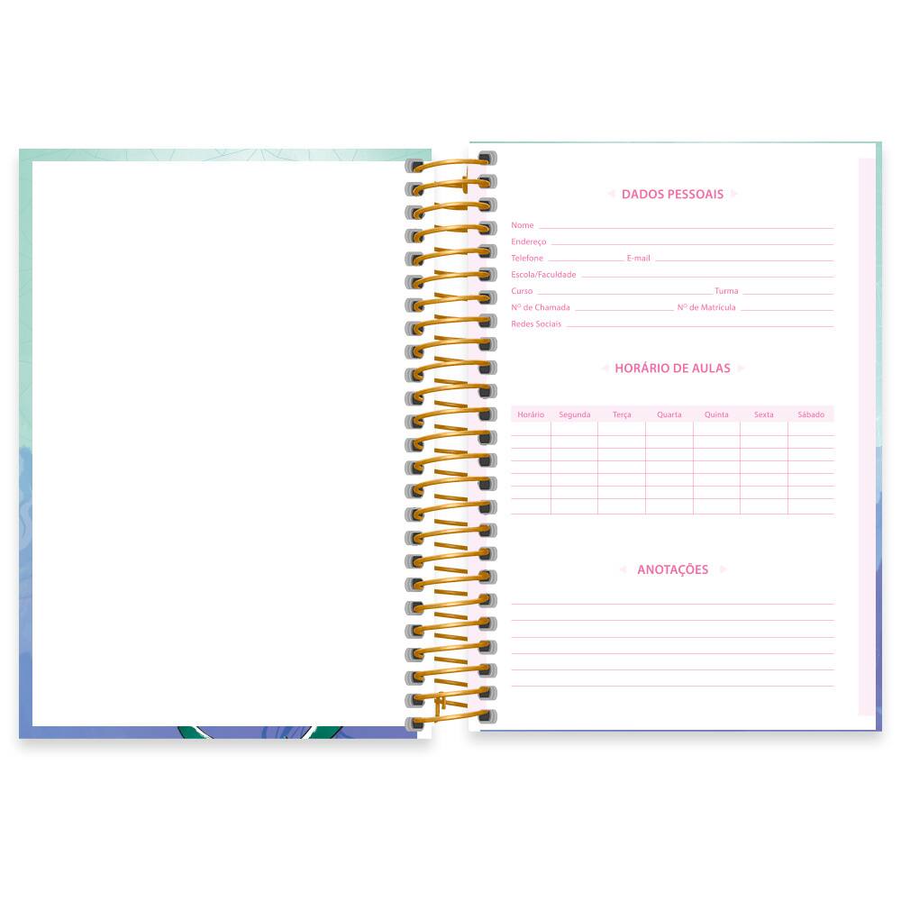 Caderno 1 4 Espiral Capa Dura 80 Folhas Disney Princesas Ariel Spiral