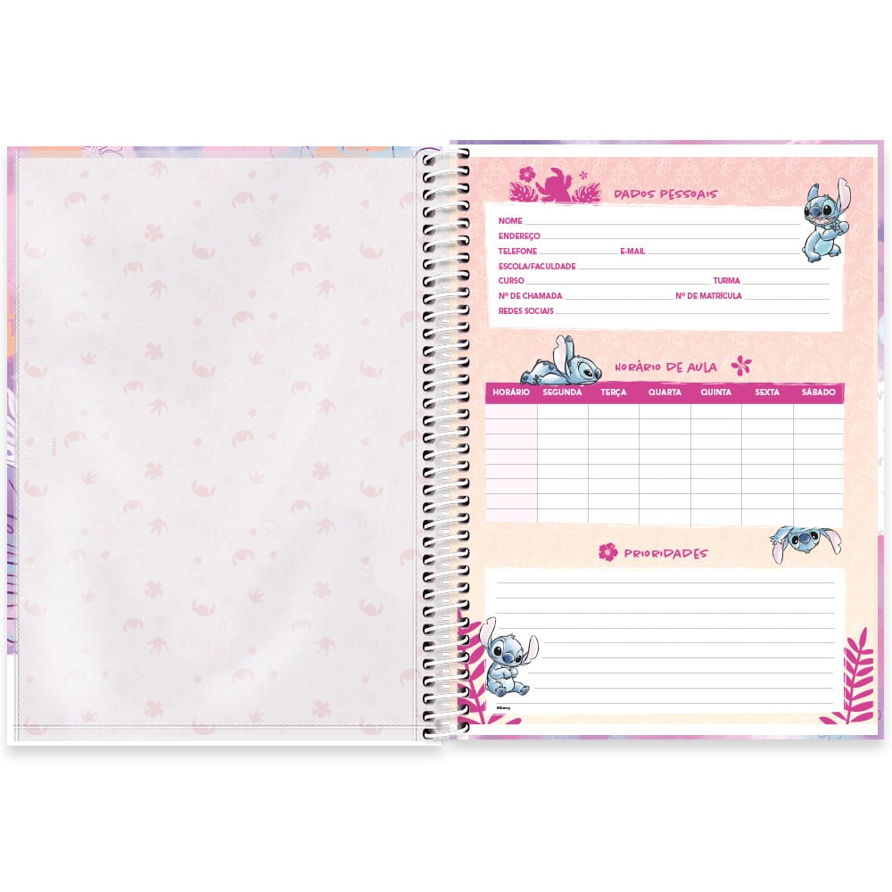 Caderno Universit Rio Capa Dura X Folhas Stitch Spiral