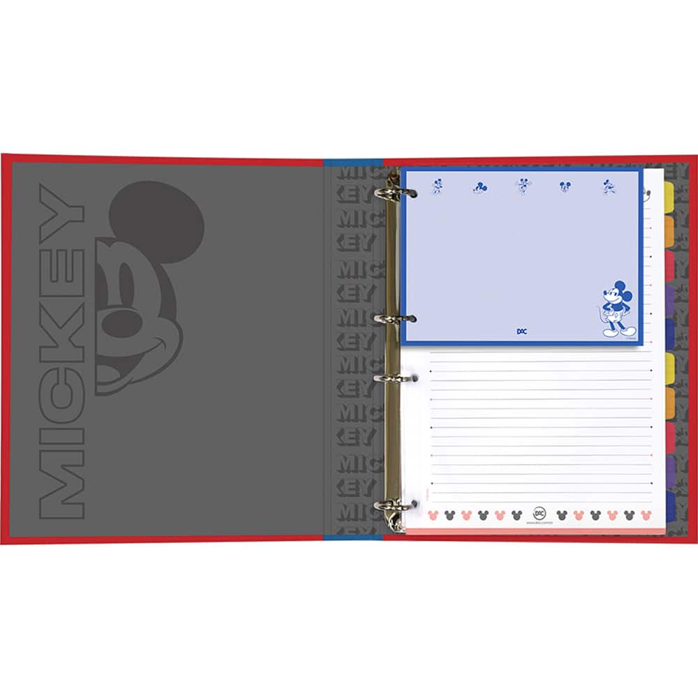 Mini Caderno Argolado Horizontal 2 Argolas Mickey Disney 3764 DAC