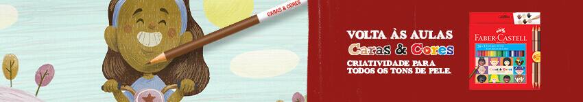 Volta às Aulas Caras & Cores - Lápis de Cor EcoLápis Caras e Cores 24 Cores + 6 Tons de Pele Faber-Castell