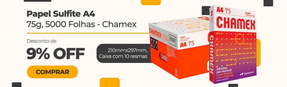 Papel Sulfite A4, 5000 Folhas Chamex com 9% OFF