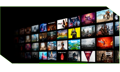 Diversas capas de jogos dispostas em 4 linhas, uma ao lado da outra, dentro de borda verde.