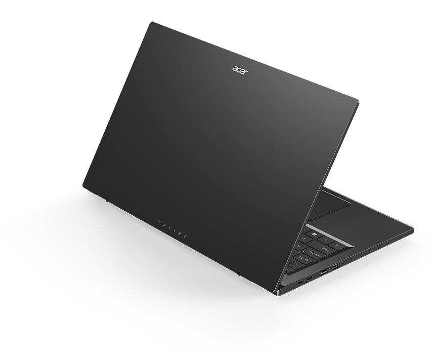 Notebook Acer Aspire 5 fechado em 45° virado de frente para a posição nordeste.