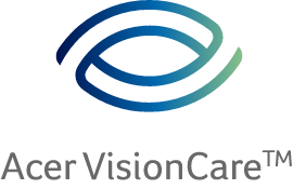 Logo acer vision care semelhante a um olho.