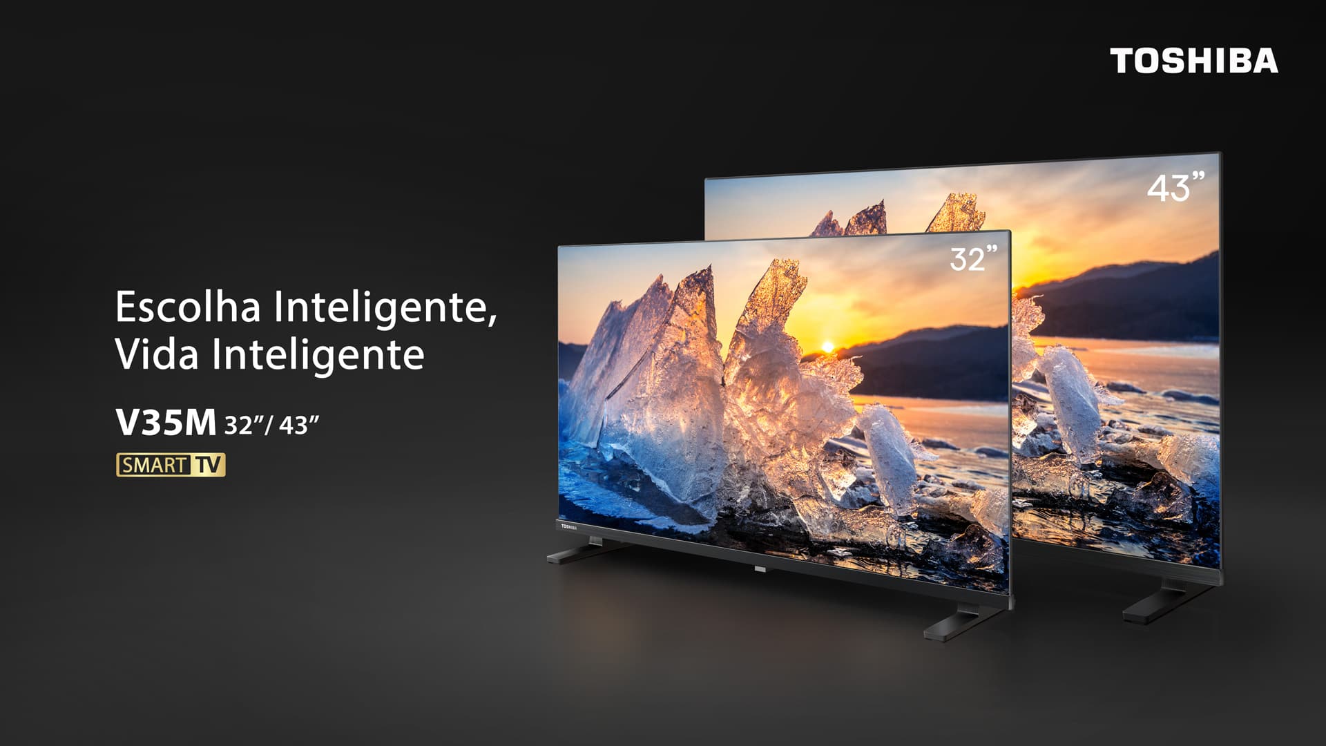 Duas TVs de 43 e 32 polegadas