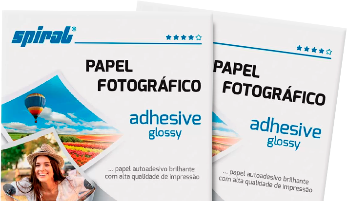 Papel fotográfico A4 215g glossy paper adesivo AG215-20 Spiral