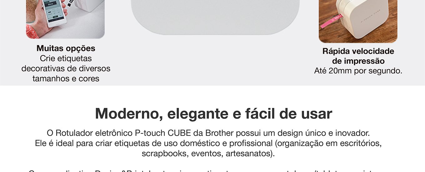 Rotulador Eletrônico P-Touch Cube, PTP300BT, Brother -