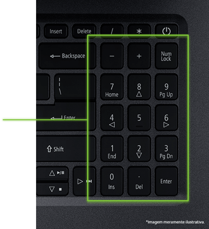 Teclado numérico do Notebook Acer A315-56-3478