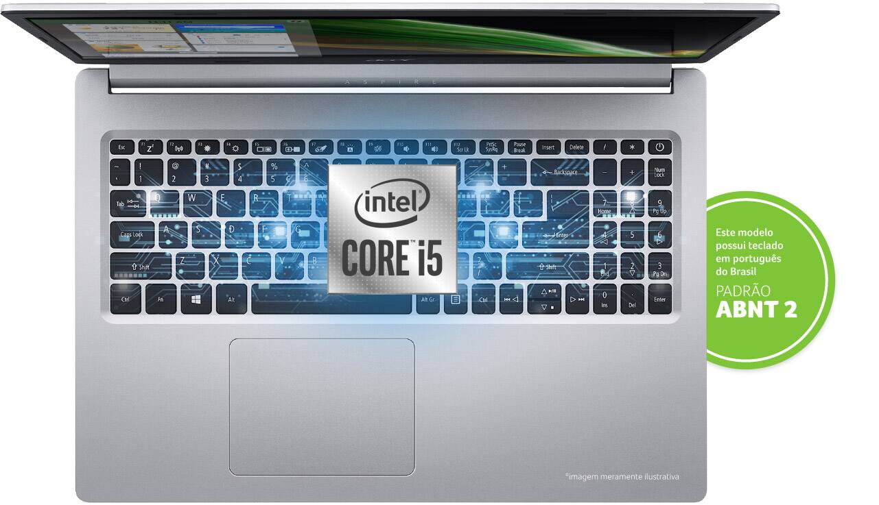 Notebook e selo intel