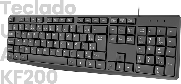 Teclado USB, ABNT2, Preto, KF200, App-tech - CX 1 UN