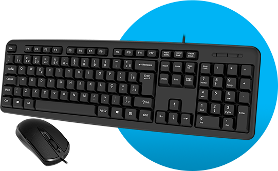 Teclado e Mouse App-tech com fio, Preto, KMF100, App-tech - CX 1 UN