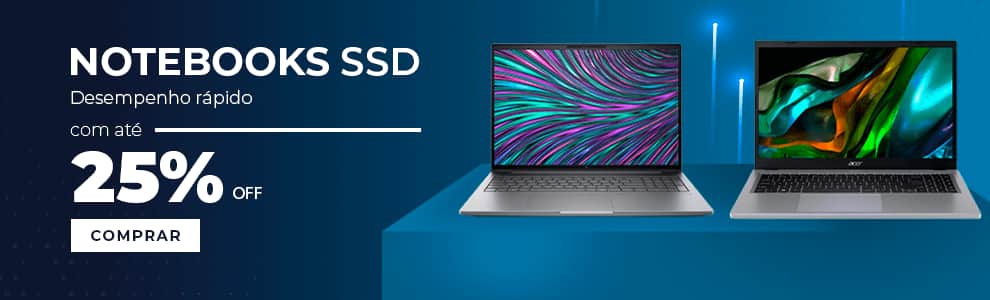 Notebooks SSD com até 36% OFF