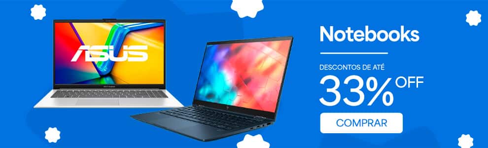 Link para visitar a página de Notebooks com até 33% de desconto
