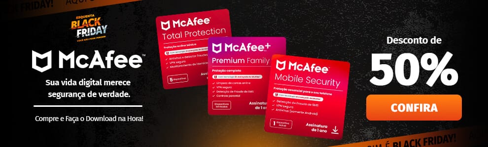 Mcafee com desconto de 50% OFF
