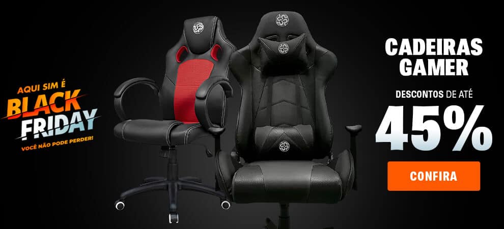 Cadeiras Gamer com até 45% OFF