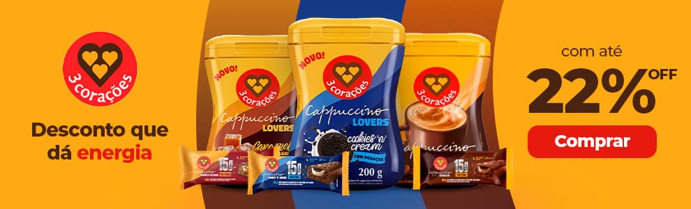 3 Corações - Desconto que dá energia