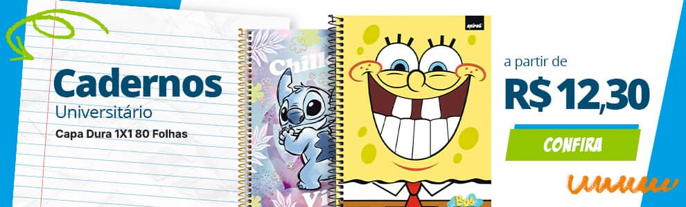 Cadernos Univ. C.D. 01x1 80 fl (a partir de 12,30)