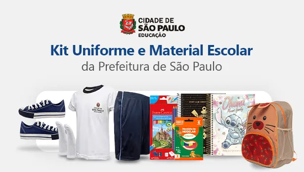 Kit Uniforme e Material Escolar da Prefeitura de São Paulo com parceira com a Kalunga