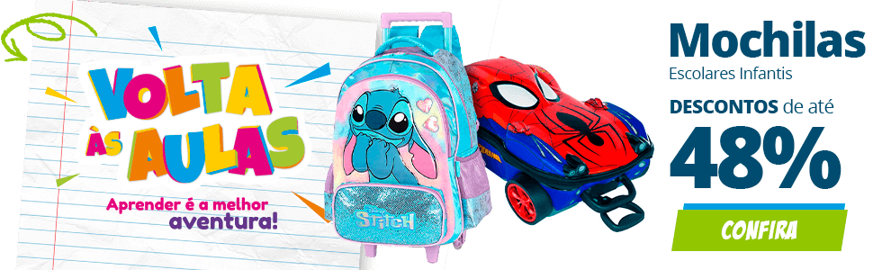 Mochilas com até 48% OFF