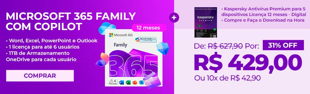 Microsoft 365 Family Com 22% de Desconto