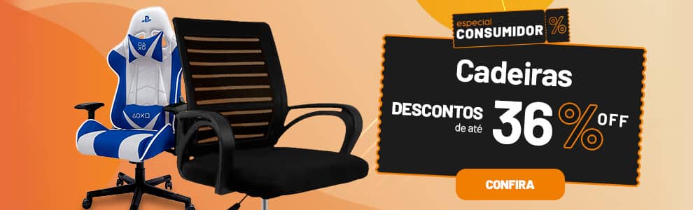 Cadeiras com até 36% OFF