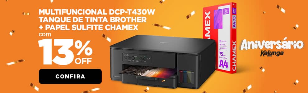 Multifuncional DCP-T430W Brother + Papel Sulfite Chamex com 13% OFF