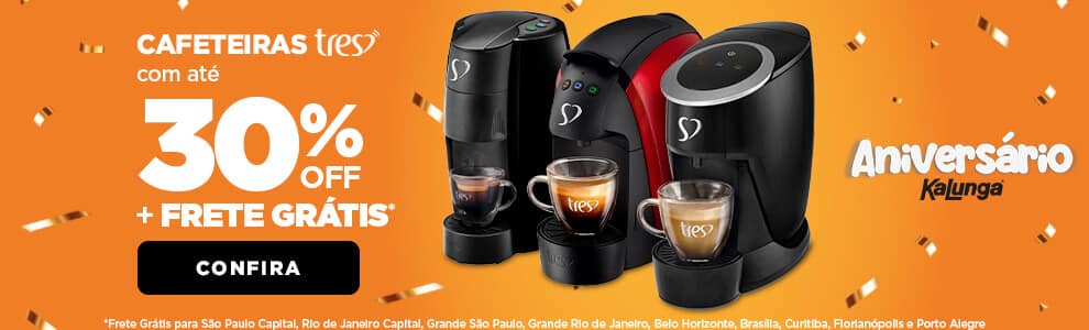 Cafeteiras Três com até 30% OFF + Frete Grátis*