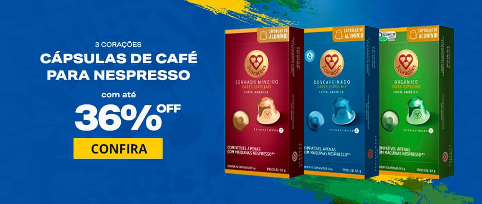 Cápsulas de Café para Nespresso 3 Corações com até 36% OFF