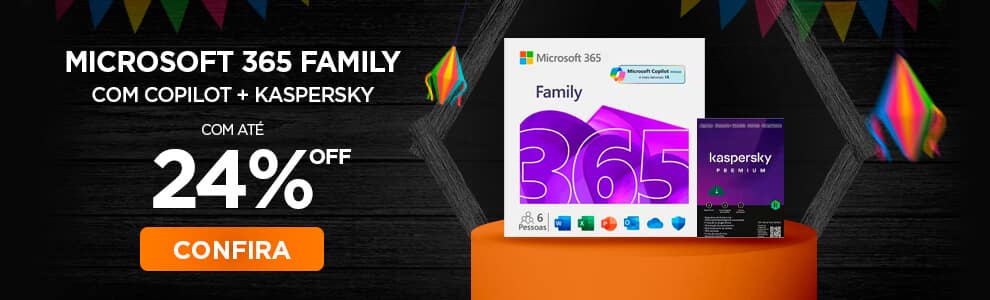 Microsoft 365 Family com Copilot com 24% OFF