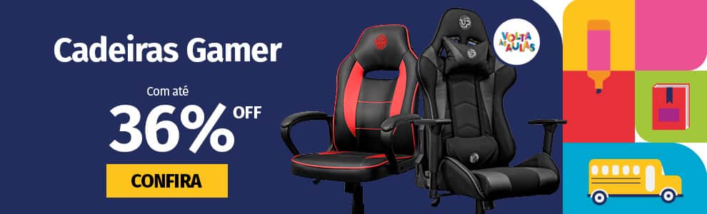 Cadeiras Gamer com até 36% OFF