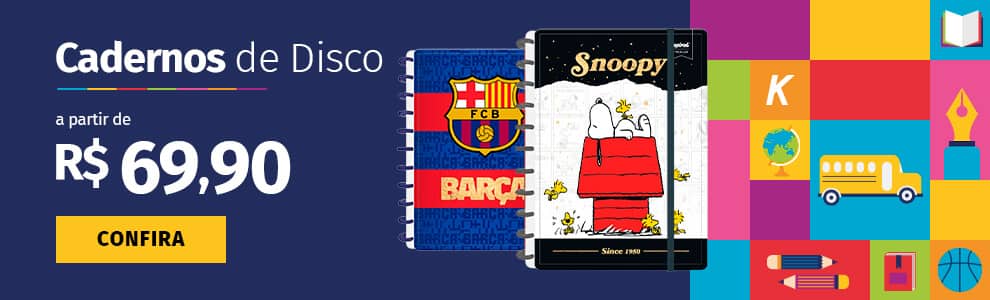 Cadernos de Disco Spiral a partir de R$ 69,90