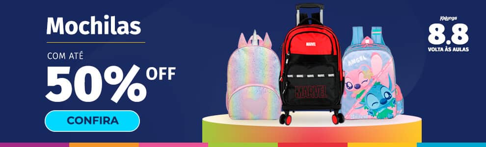 Mochilas com até 50% de desconto