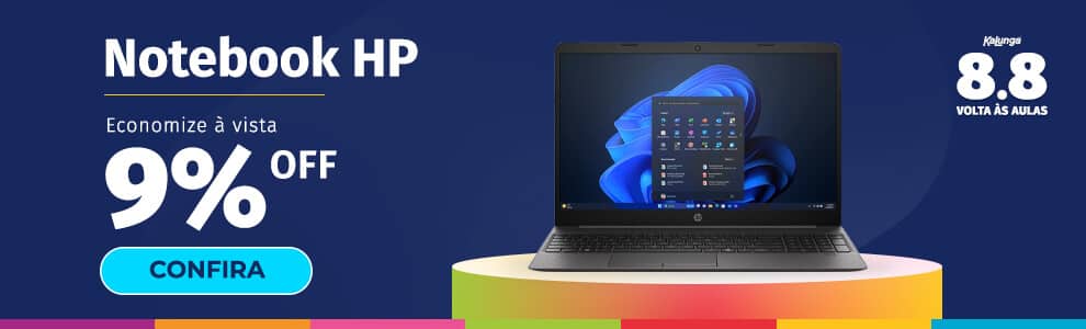 Notebook HP com 9% à vista