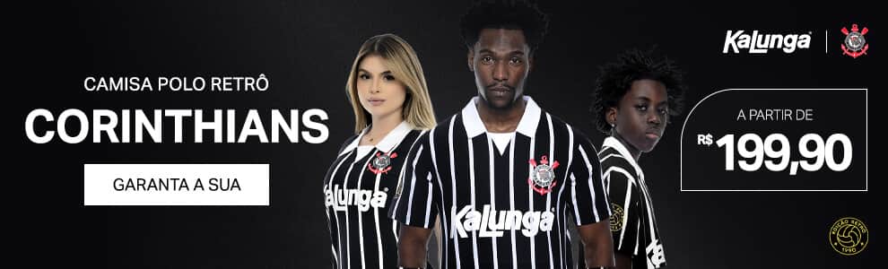 Camisa Polo Retrô Corinthians | Kalunga
