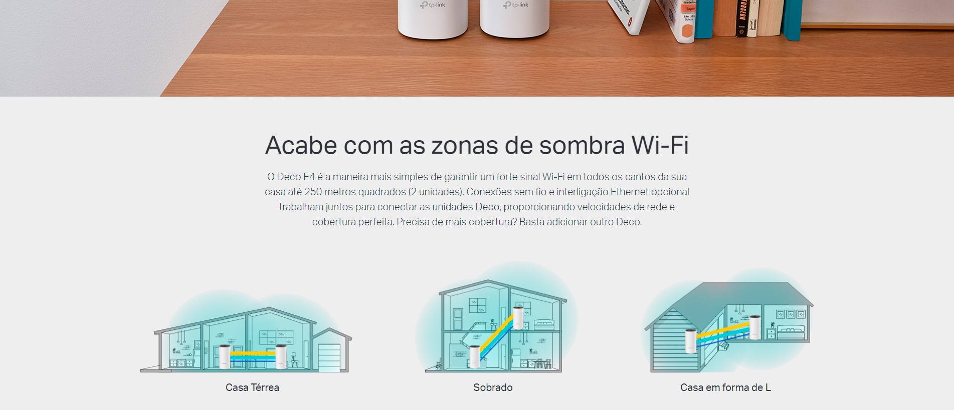 Roteador Wireless Sistema Wi-Fi Mesh em Toda a Casa AC1200 Deco E4 Tp Link