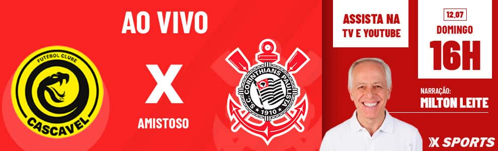 Corinthians x Cascavel Ao Vivo Exclusivo Domingo 12.07