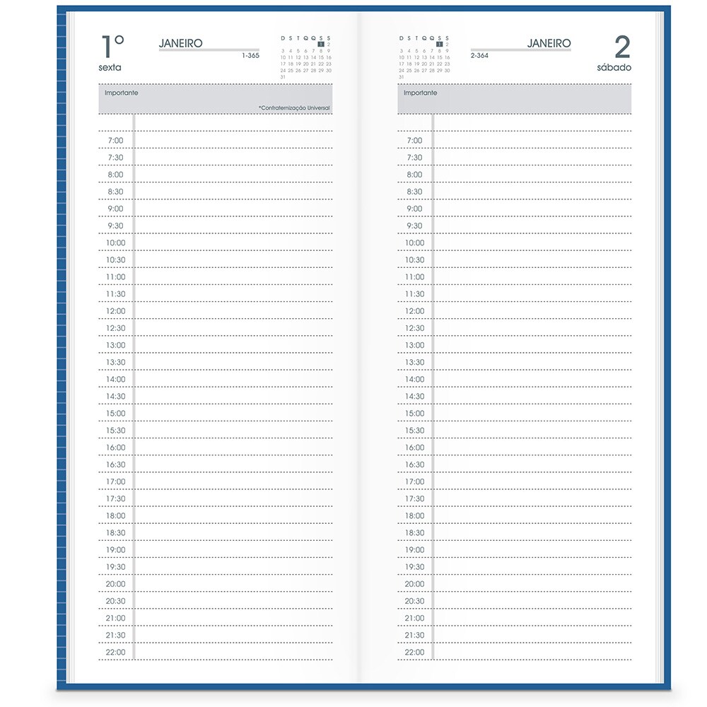 Agenda Comercial 21 Brief Case 110x250mm Azul Spiral Pt 1 Un Suprimentos Para Escritorio Loja Spiral Brasil