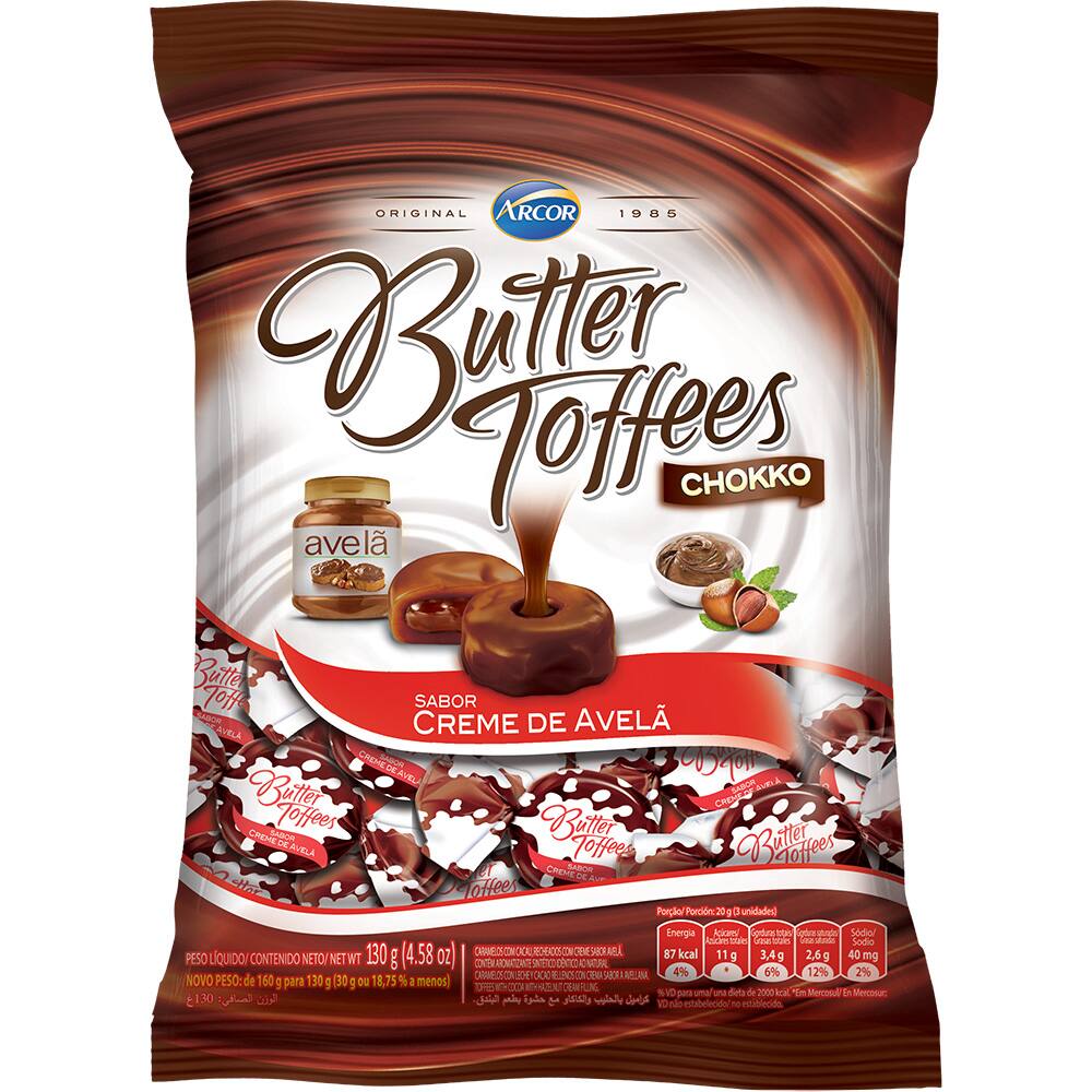 Bala Butter Toffees Creme De Avelã 130g Arcor PT 1 PT - Coffee Break ...