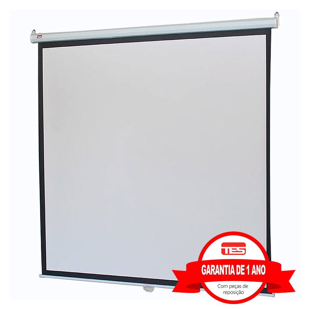 Tela de projeção 1,80x1,80 retrátil TRM180SA TT165 Tes CX 1 UN ...