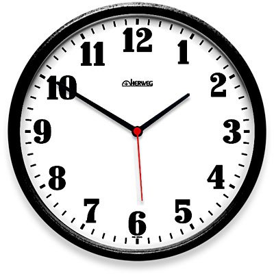 Relógio de Parede 26cm plástico preto 6126-034 Herweg CX 1 UN - Móveis &  Equipamentos - Kalunga