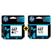 Cartucho HP 667 preto 3YM79AL HP + Cartucho HP 667 colorido 3YM78AL HP CX 1 UN Cartucho HP 667 preto 3YM79AL HP + Cartucho HP 667 colorido 3YM78AL HP CX 1 UN