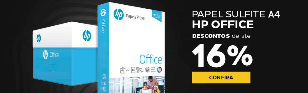 Papel Sulfite A4, 75g, 210mmx297mm, Caixa com 10 resmas - 5000 Folhas, HP Office