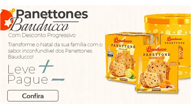 Panettones Bauducco leve mais por menos